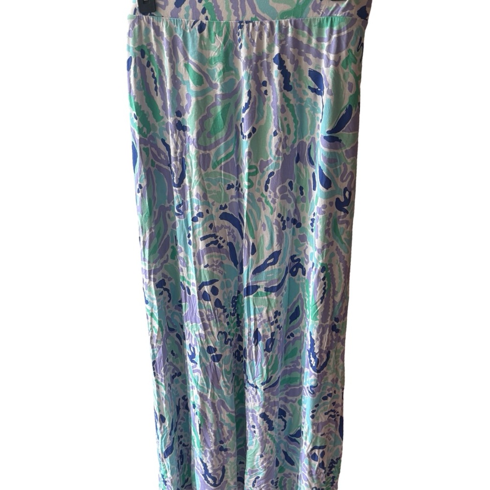 Lilly Pulitzer Nola Vibrant Blue and Green Maxi Skirt - Picture 6 of 6